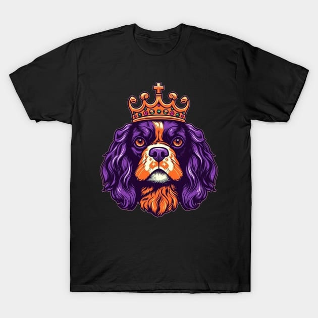 Cavalier King Charles Spaniel Dog wearing a crown T-Shirt by dukito